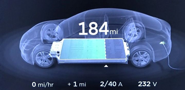 tesla bateria en carga pantalla signal