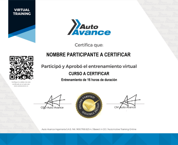 Certificado de estudios Internacional Auto Avance
